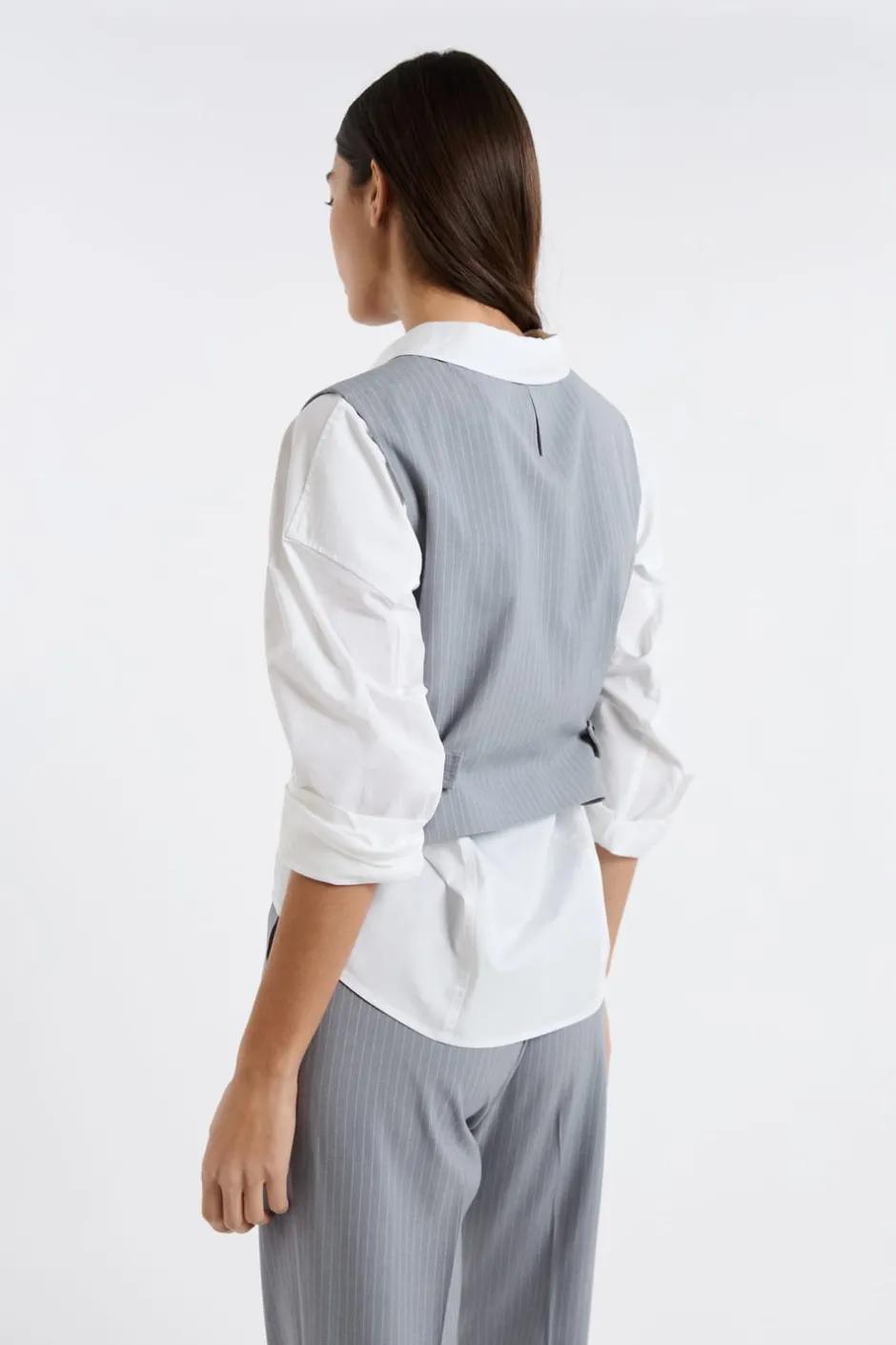 ETAM Cuello Redondo|De Rayas|Top sin mangas a rayas GRIS