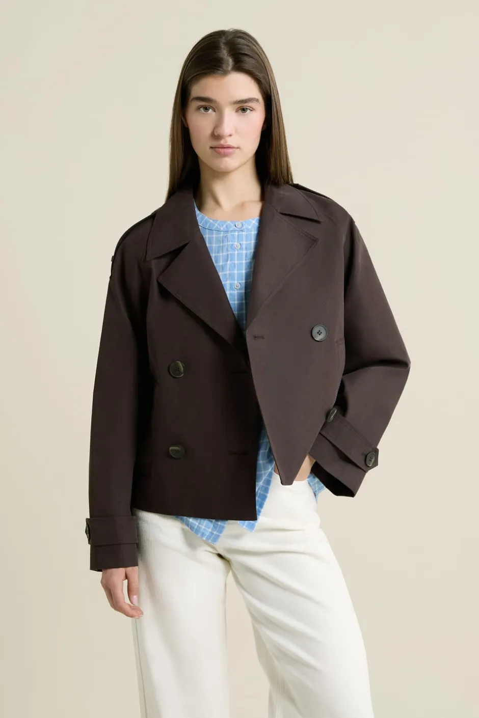 ETAM Abrigos Cortos|Gabardinas|Trench court MARRON