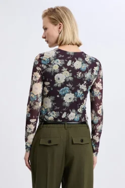 ETAM Manga Larga|Estampadas|T-shirt à motif fleuris IMP FD VIOLET.