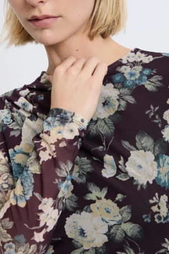 ETAM Manga Larga|Estampadas|T-shirt à motif fleuris IMP FD VIOLET.