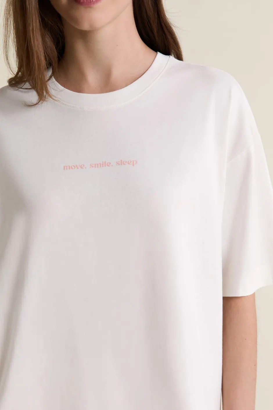 ETAM Los Pijamas Más Responsables|Partes De Arriba De Pijama|T-shirt de pyjama manches courtes en coton ECRU