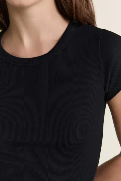 ETAM Los Pijamas Más Responsables|Pijamas Esenciales|T-shirt de pyjama manches courtes avec coton NOIR
