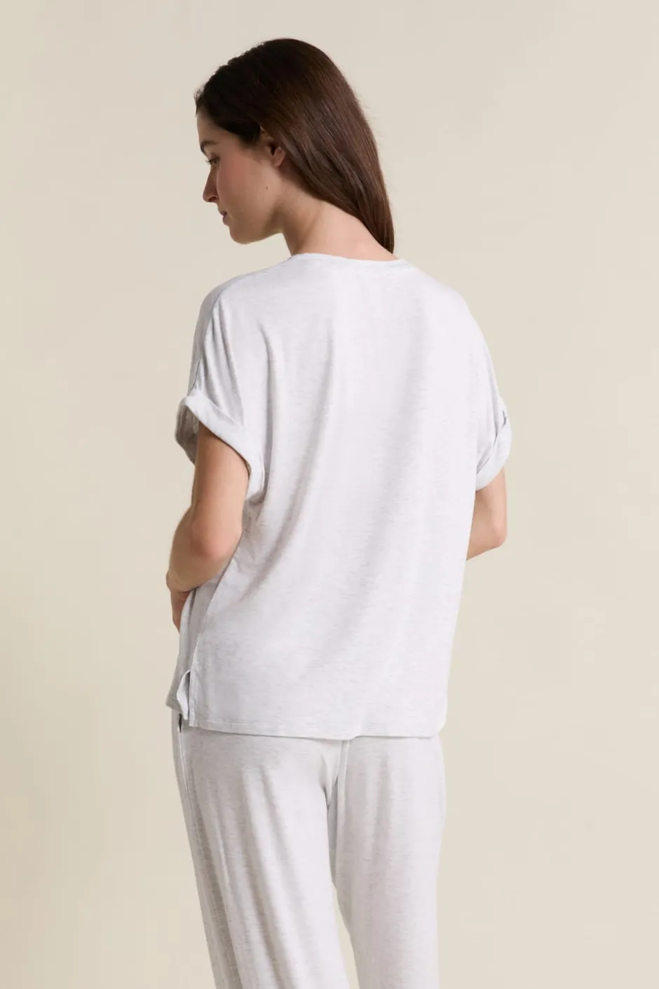 ETAM Los Pijamas Más Responsables|Partes De Arriba De Pijama|T-shirt de pyjama manches courtes GRIS CLAIR