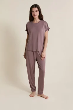 ETAM Partes De Arriba De Pijama|Los Pijamas Más Responsables|T-shirt de pyjama manches courtes TAUPE