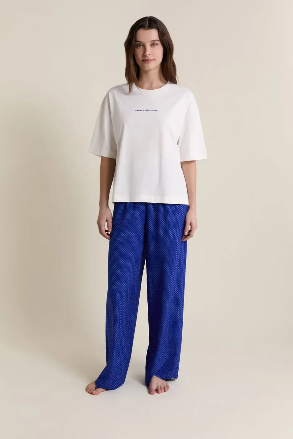 ETAM Los Pijamas Más Responsables|Partes De Arriba De Pijama|T-shirt de pyjama manches courtes en coton BLEU ROYAL