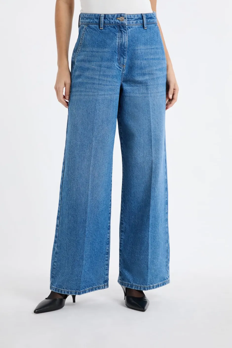 ETAM Corte Ancho|Jeans|Vaqueros anchos de algodón AZUL