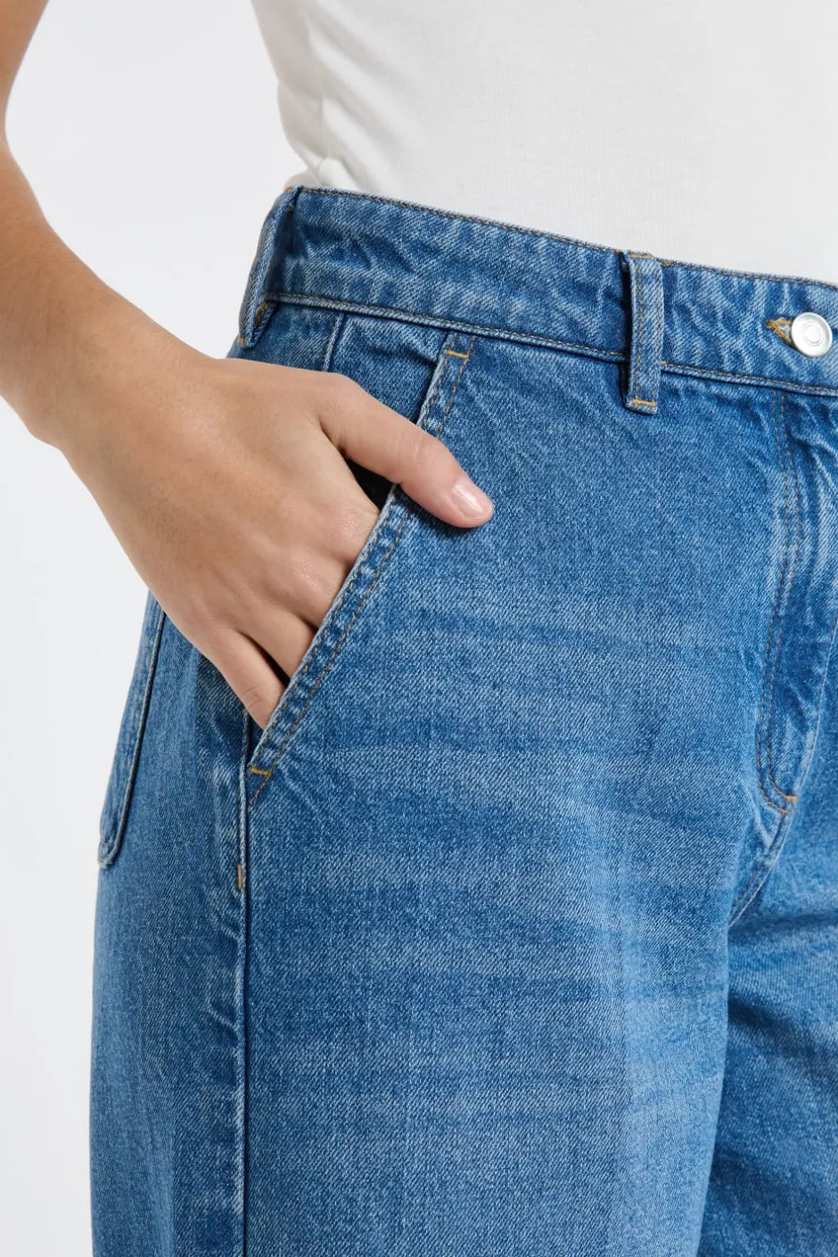 ETAM Corte Ancho|Jeans|Vaqueros anchos de algodón AZUL