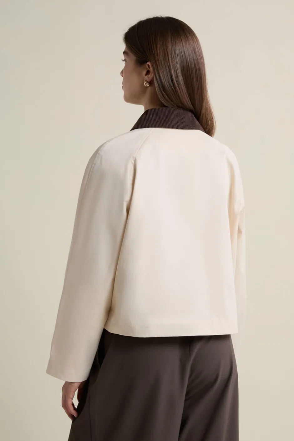 ETAM Chaquetas|Abrigos Cortos|Veste courte à col velours ECRU
