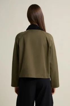 ETAM Chaquetas|Abrigos Cortos|Veste courte à col velours KAKI