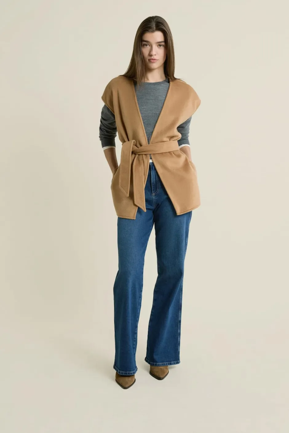 ETAM Chaquetas Sin Mangas|Chaquetas|Veste sans manches ceinturée DUNE