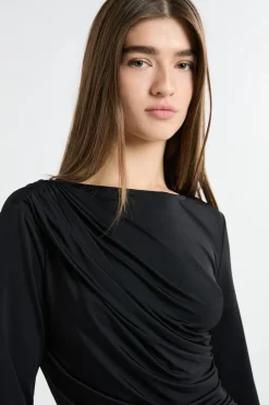 ETAM Vestidos Largos|Vestidos Lisos|Vestido corto ajustado NEGRO