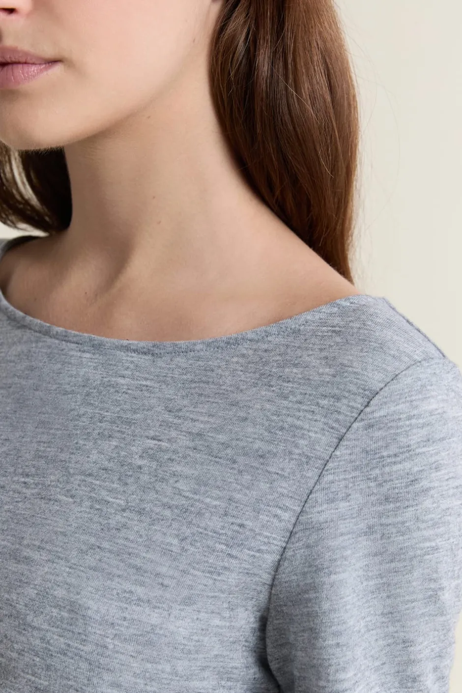 ETAM Vestidos Largos|Vestidos Lisos|Vestido largo con cuello barco GRIS