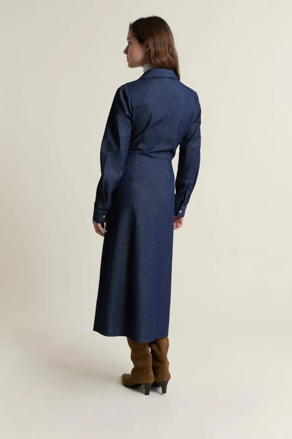 ETAM Vestidos Largos|Vestidos Lisos|Vestido largo cruzado de algodón AZUL REAL