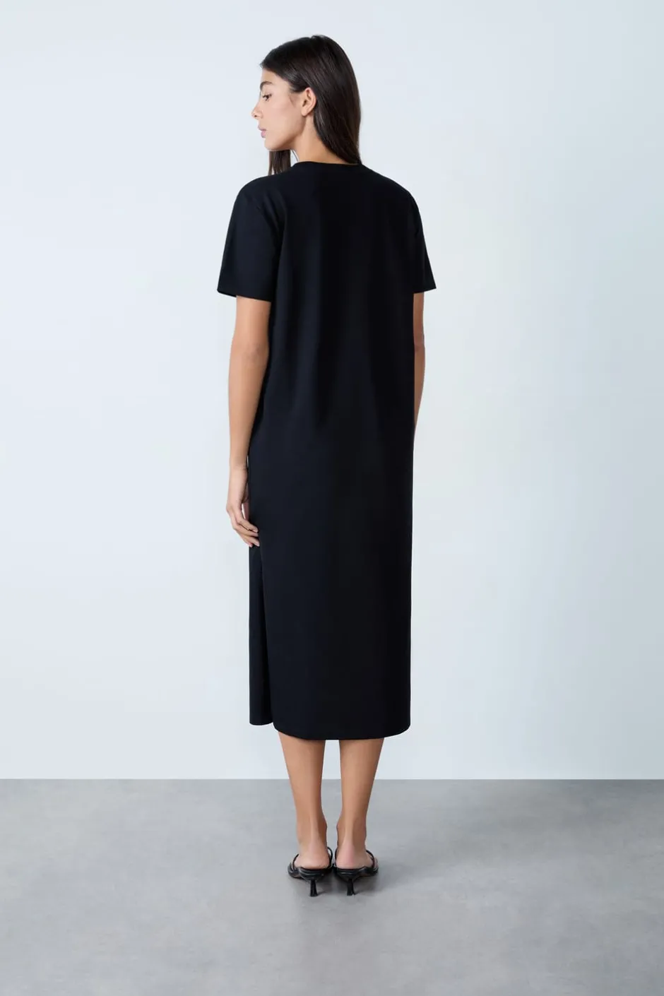 ETAM Vestidos Lisos|Vestidos|Vestido largo de algodón NEGRO