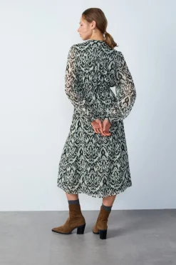 ETAM Vestidos Largos|Vestidos Estilo Bohemio|Vestido largo estampado fluido CRUDO