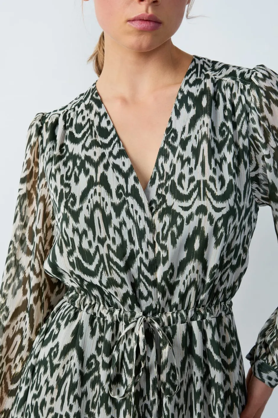 ETAM Vestidos Largos|Vestidos Estilo Bohemio|Vestido largo estampado fluido CRUDO