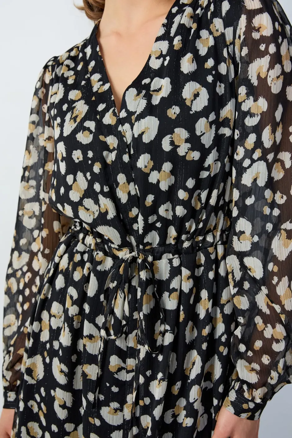 ETAM Vestidos Largos|Vestidos Estilo Bohemio|Vestido largo estampado fluido NEGRO