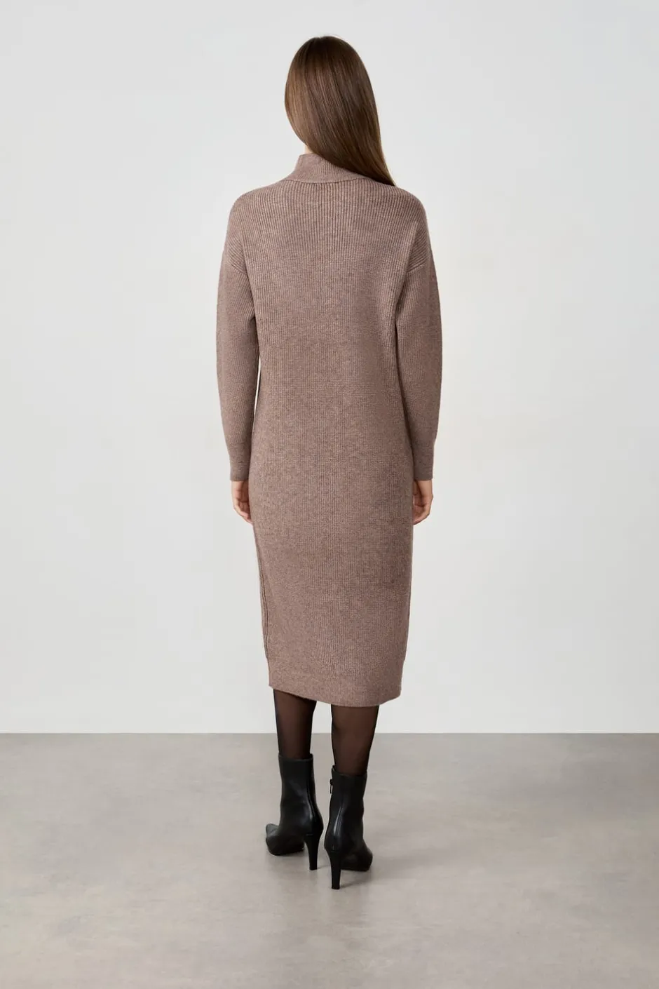 ETAM Vestidos Largos|Vestidos Lisos|Vestido suéter largo TOPO