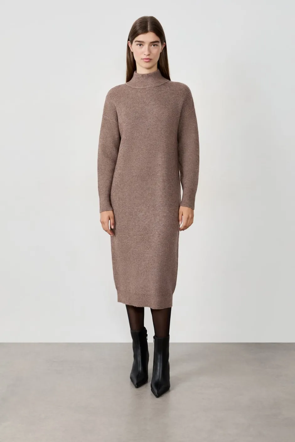 ETAM Vestidos Largos|Vestidos Lisos|Vestido suéter largo TOPO