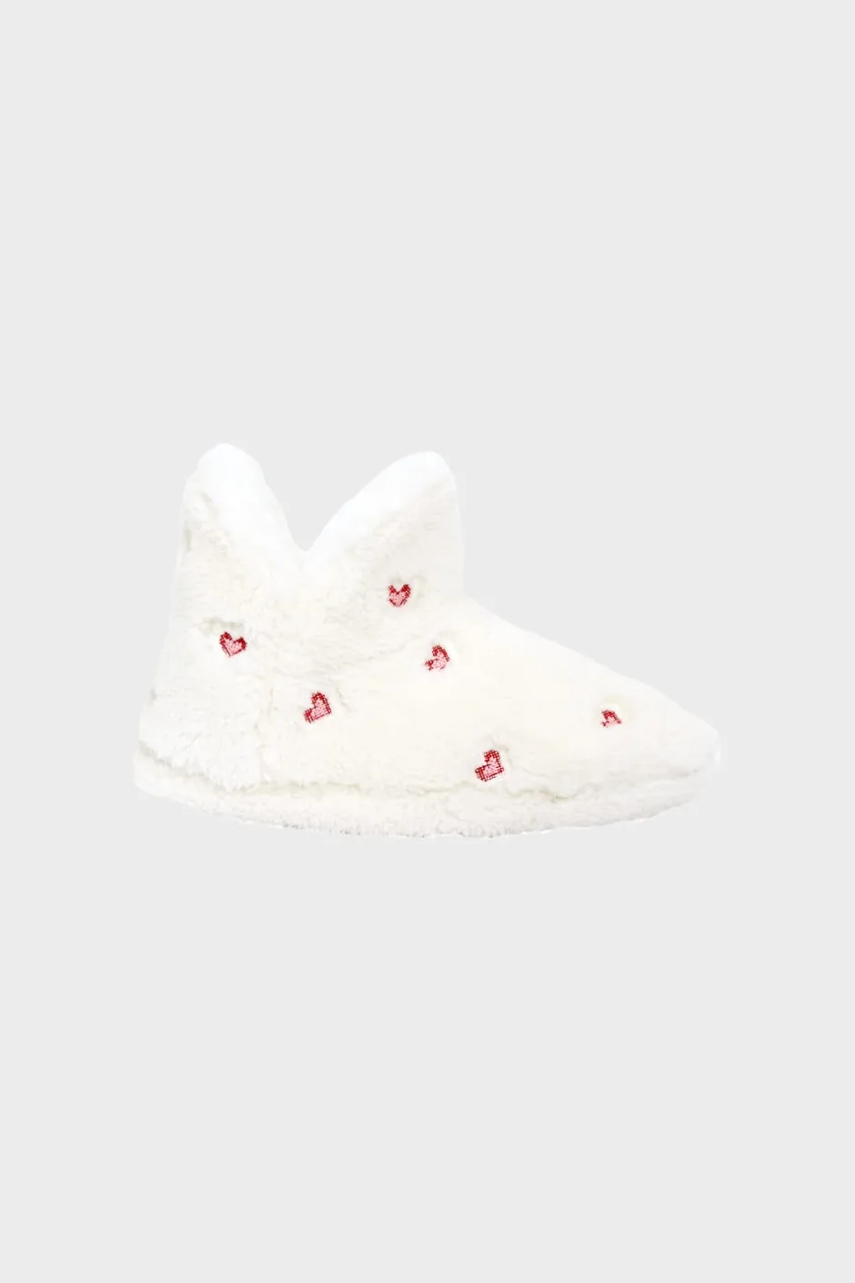 ETAM Zapatillas|Zapatillas botines de tejido ultrasuave con motivos de corazones CRUDO