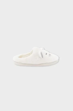 ETAM Zapatillas|Zapatillas con motivos de gatos de tejido ultrasuave CRUDO