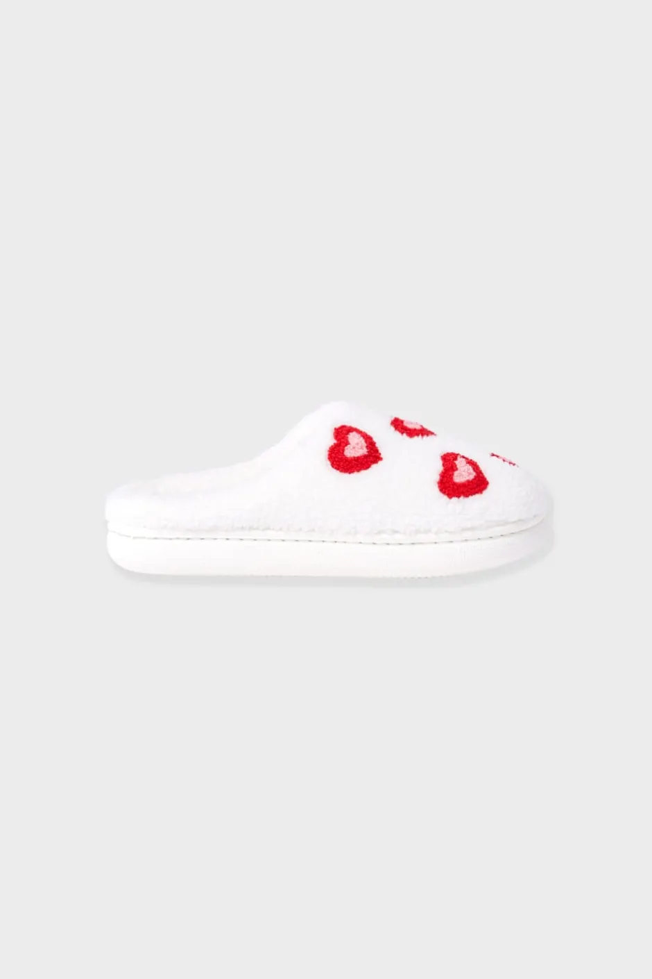 ETAM Zapatillas|Zapatillas con motivos de corazones de tejido ultrasuave ROJO