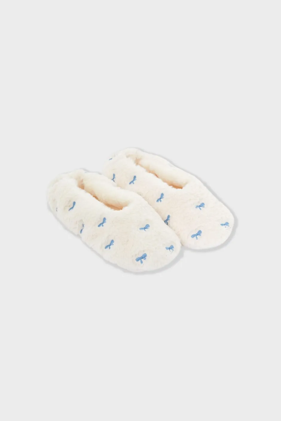 ETAM Accesorios|Zapatillas|Zapatillas con motivos de tejido ultrasuave BLANCO