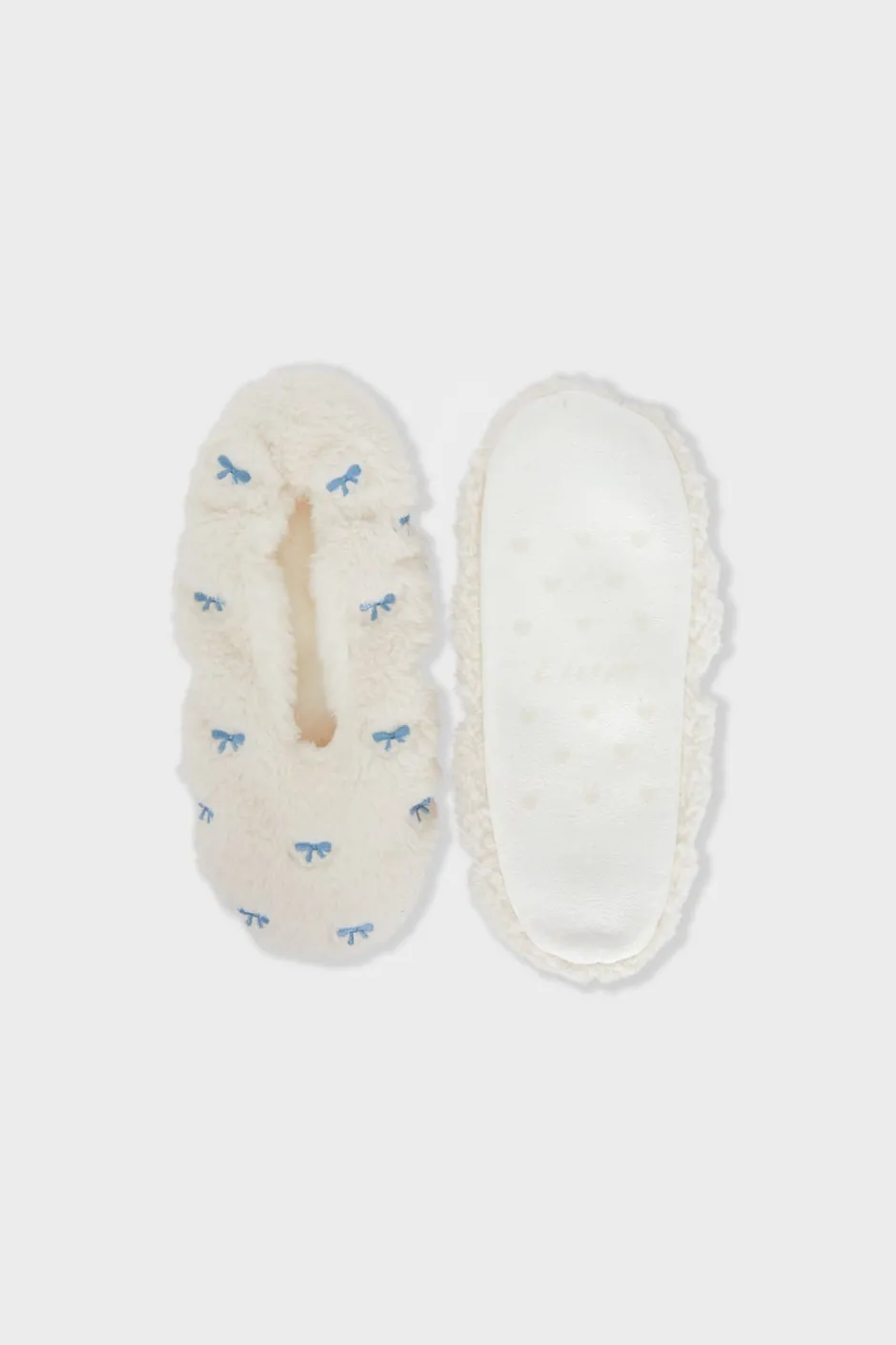 ETAM Accesorios|Zapatillas|Zapatillas con motivos de tejido ultrasuave BLANCO