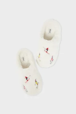 ETAM Zapatillas|Zapatillas destalonadas de tejido ultrasuave con motivos CRUDO
