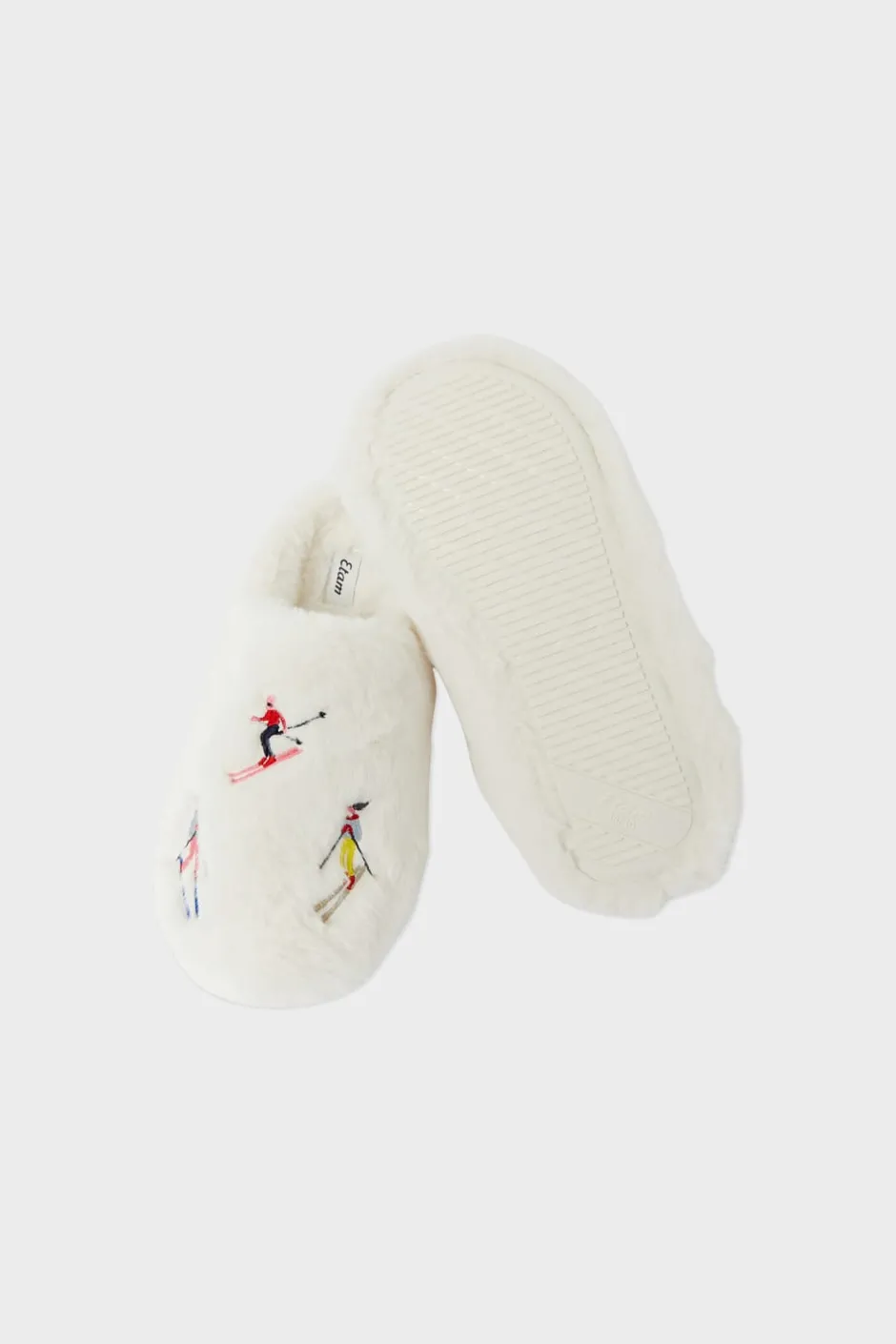 ETAM Zapatillas|Zapatillas destalonadas de tejido ultrasuave con motivos CRUDO
